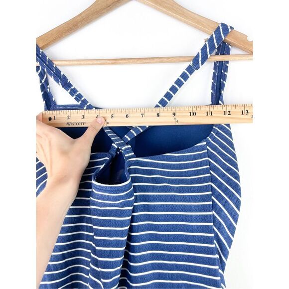 Niptuck Swim Riviera Stripe Denim Joanne Twist Front Design One Piece Swimsuit S - Picture 8 of 13